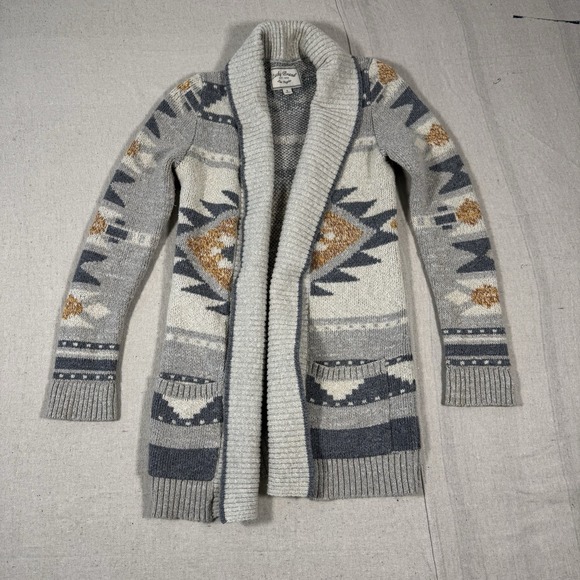 Lucky Brand Sweaters - Lucky Brand Southwestern Aztec Cardigan Sweater Womens Small Open Front Boho